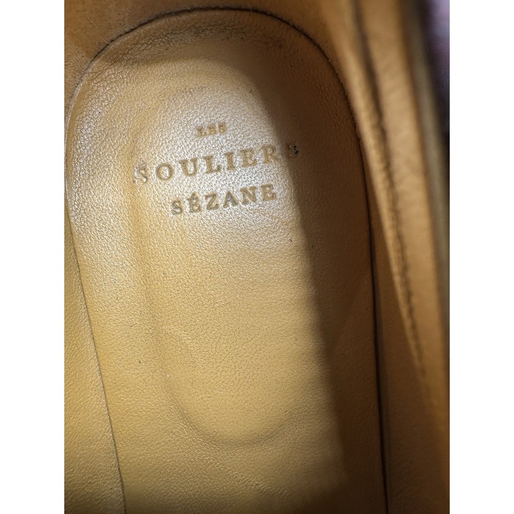 Sézane Albane Loafers Glossy Burgundy Leather Thick Lug Sole Shoes EU 40 US 9 - Picture 5 of 14